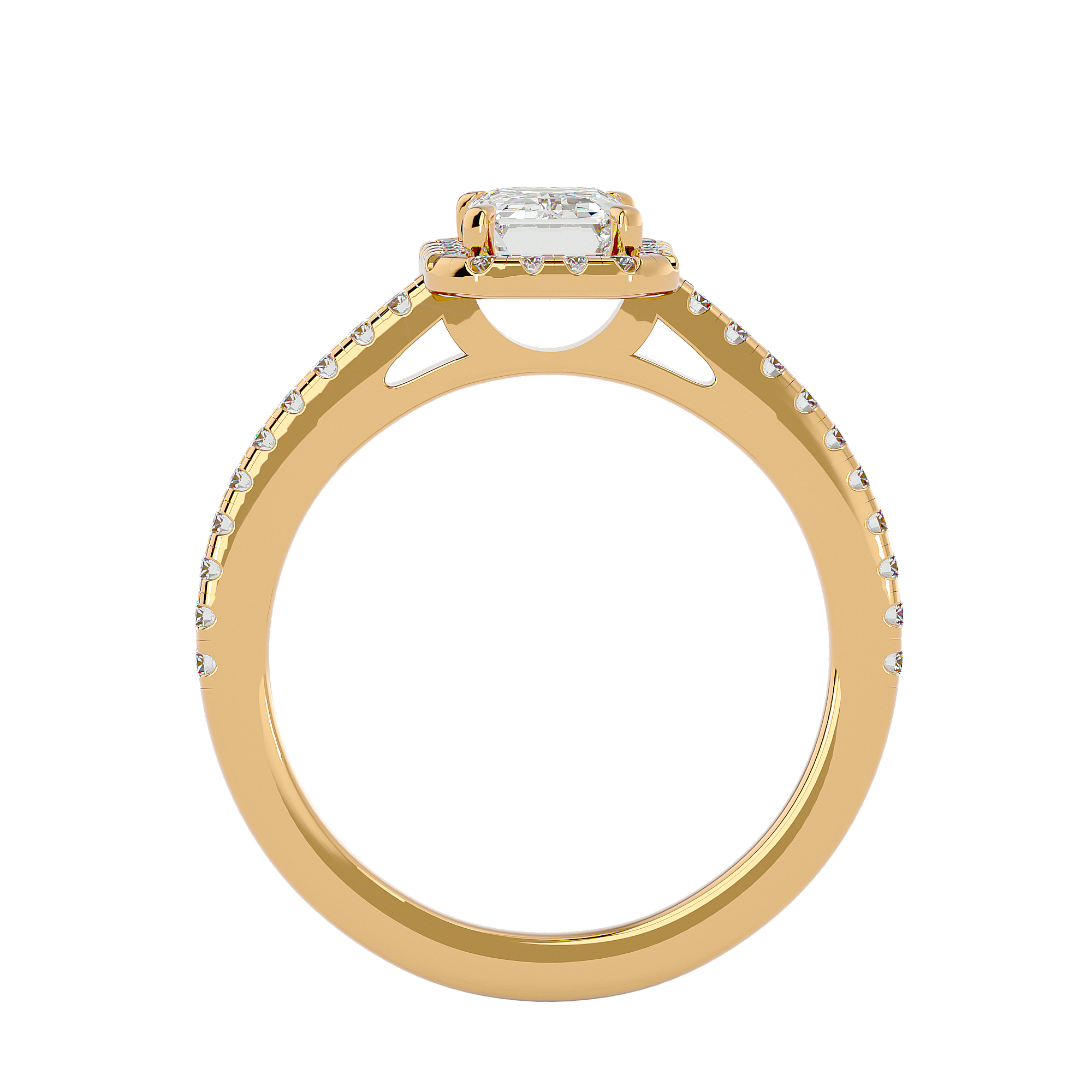 Zinnia Solitaire Halo Ring