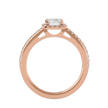 Zinnia Solitaire Halo Ring