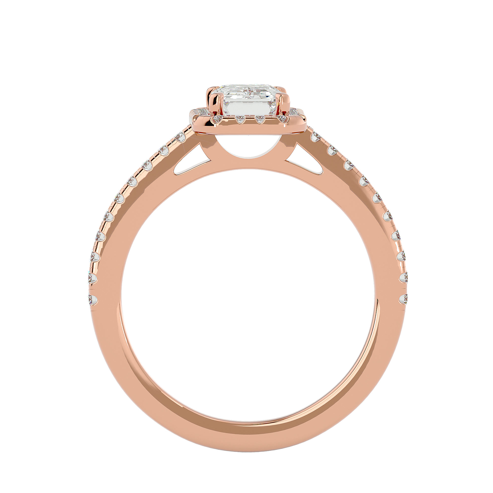 Zinnia Solitaire Halo Ring