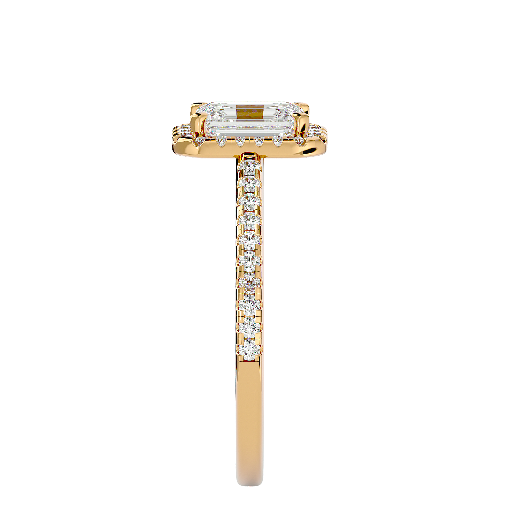 Zinnia Solitaire Halo Ring