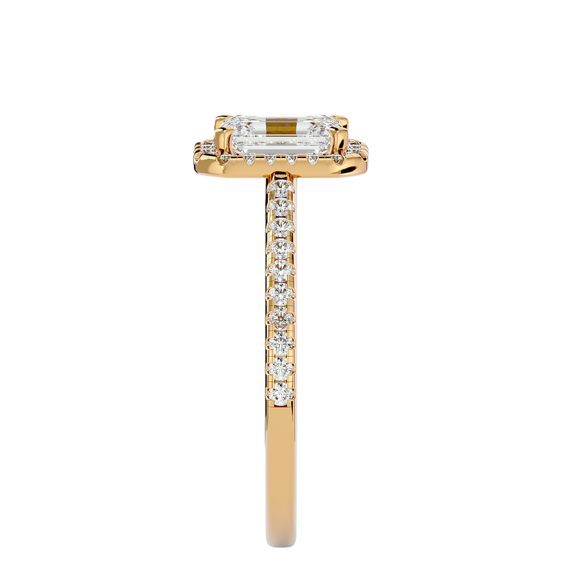 Zinnia Solitaire Halo Ring