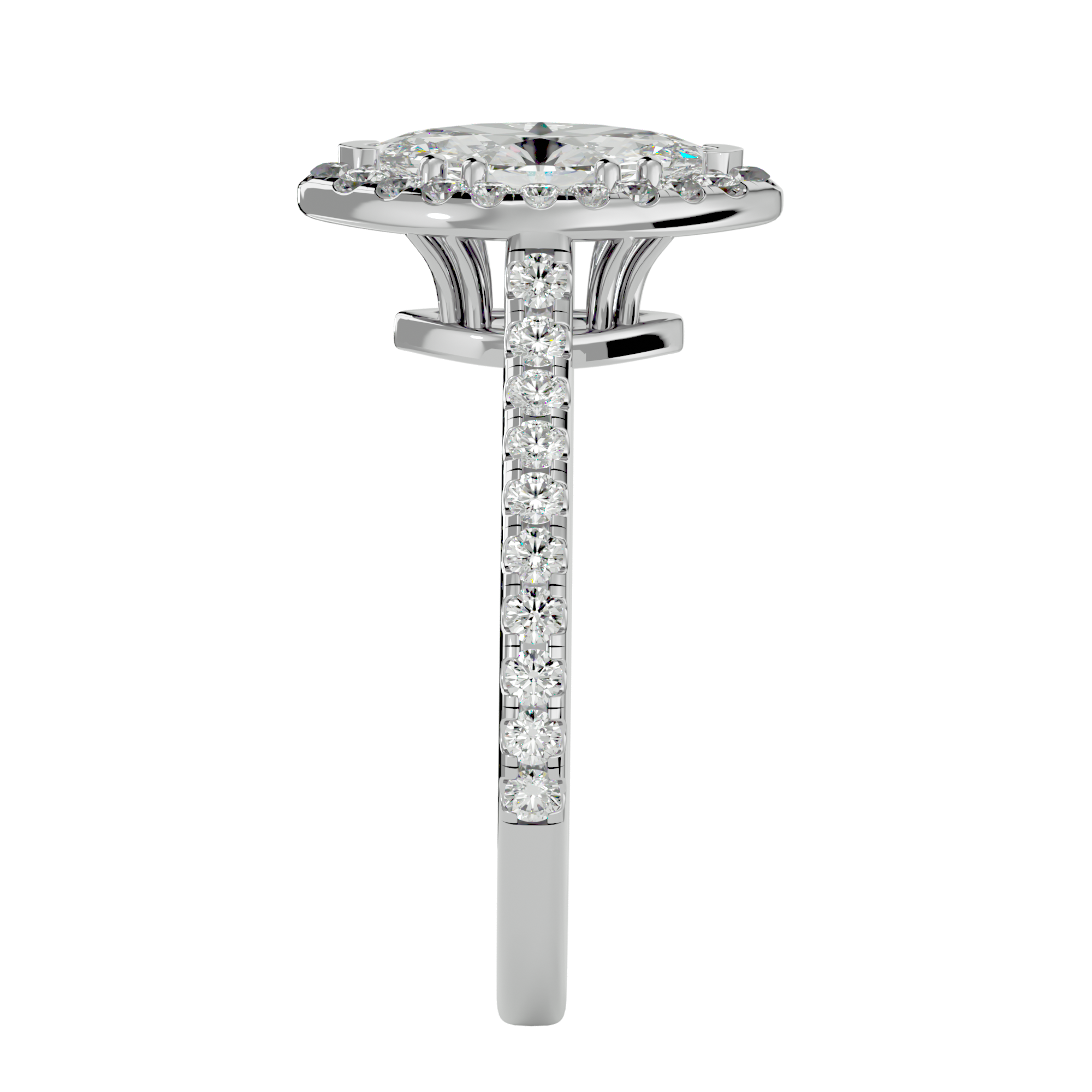 Evelyn Solitaire Halo Ring