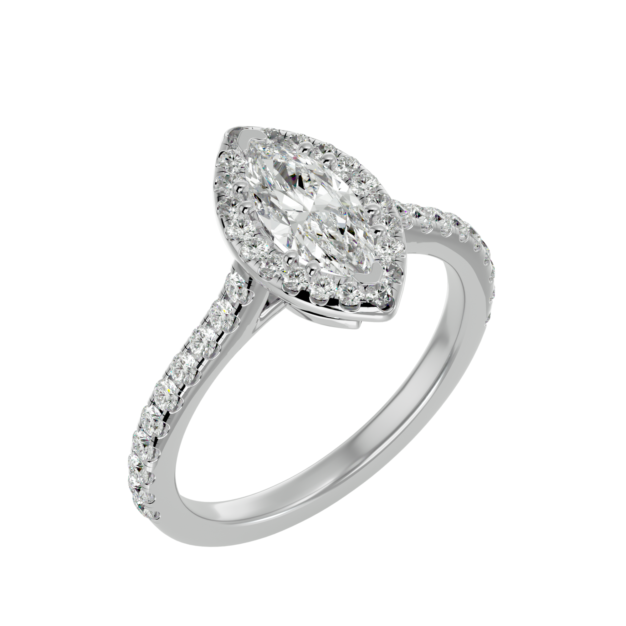 Evelyn Solitaire Halo Ring