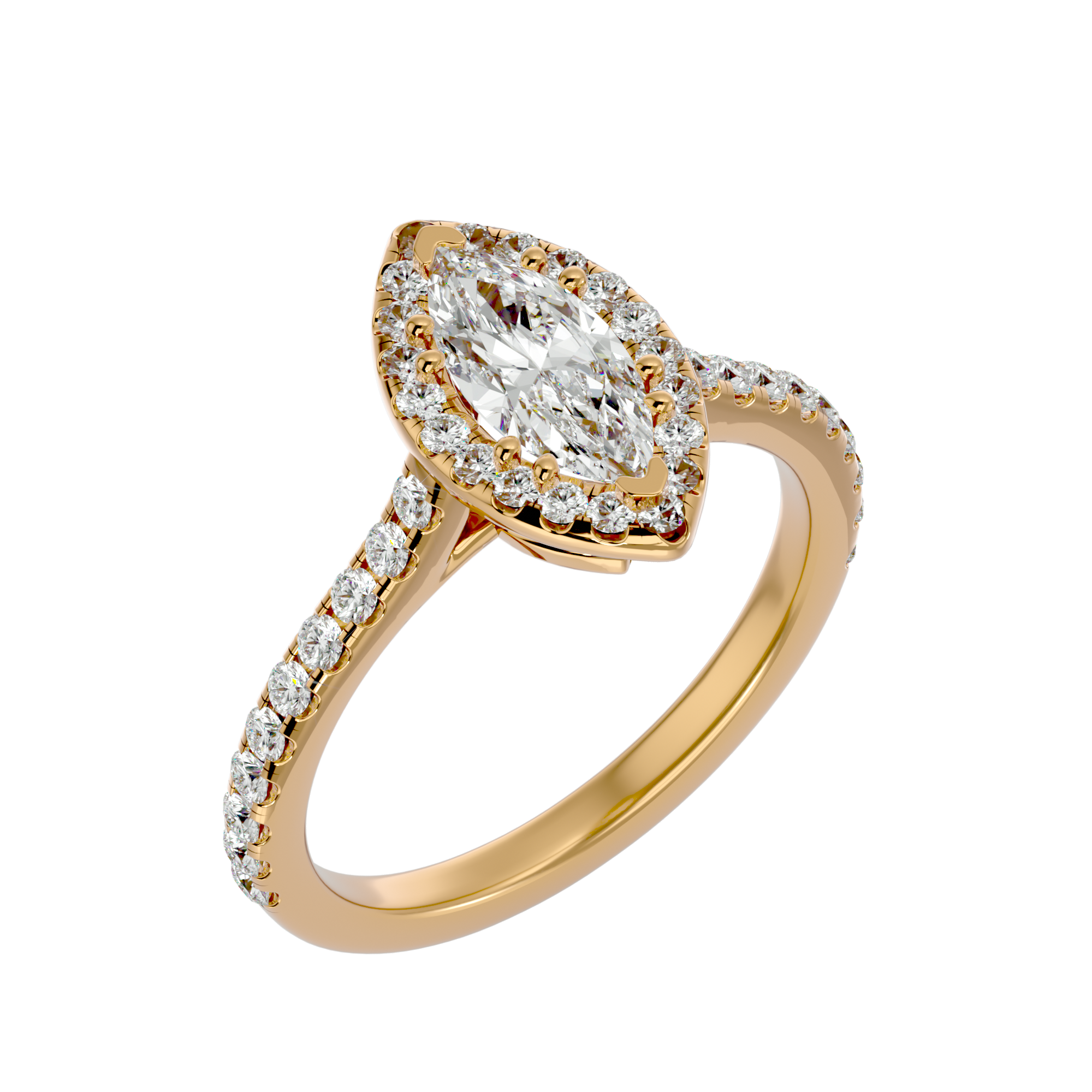 Evelyn Solitaire Halo Ring