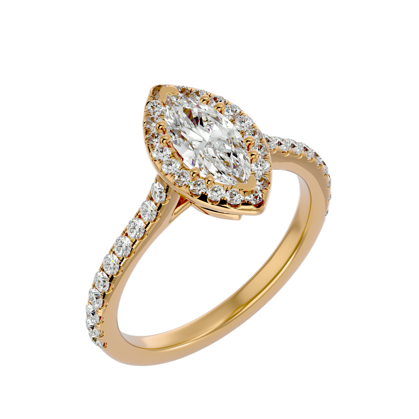 Evelyn Solitaire Halo Ring