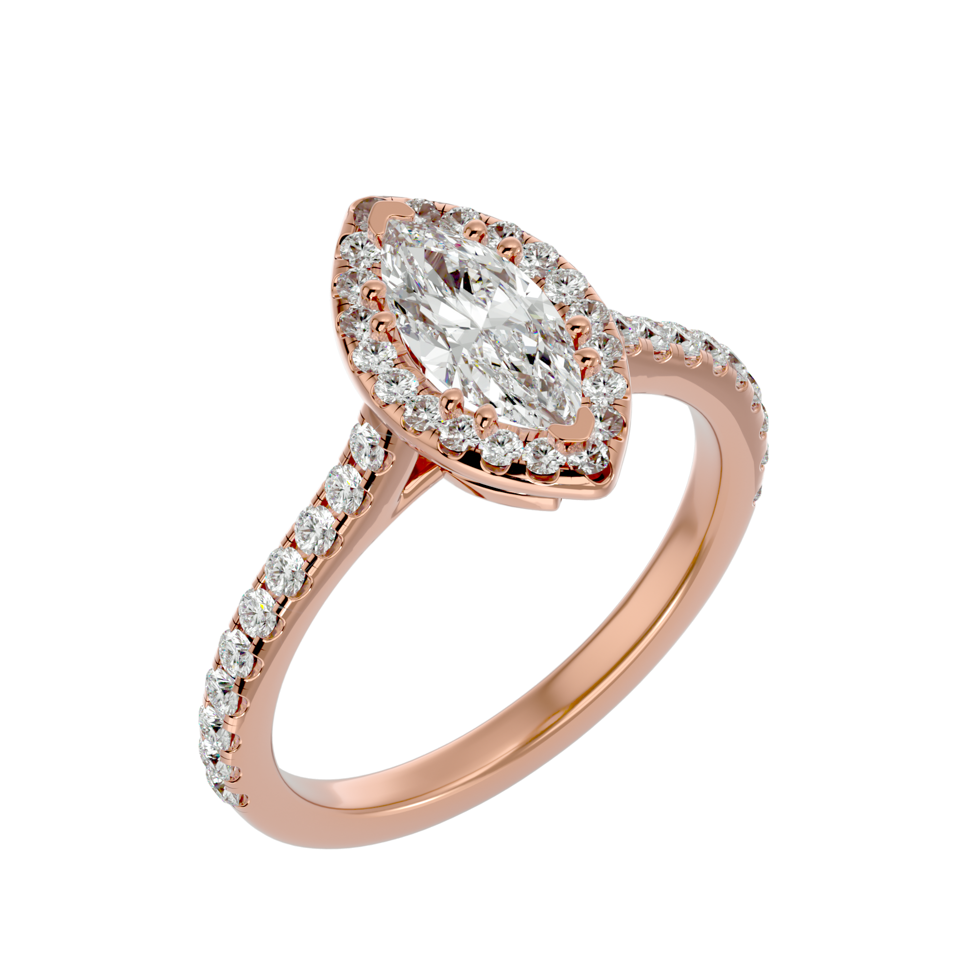 Evelyn Solitaire Halo Ring