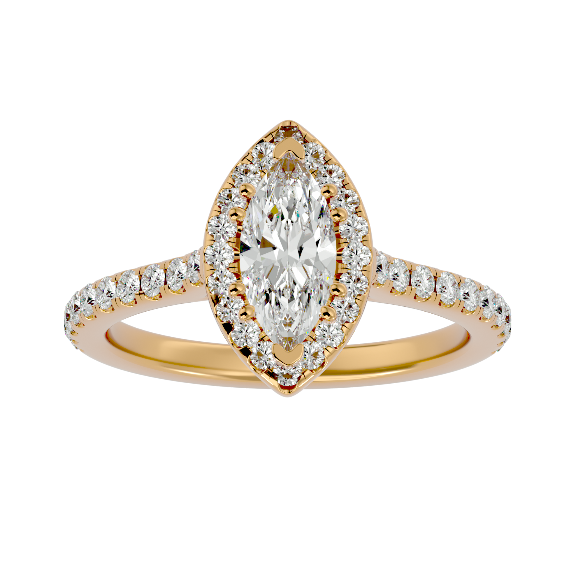 Evelyn Solitaire Halo Ring