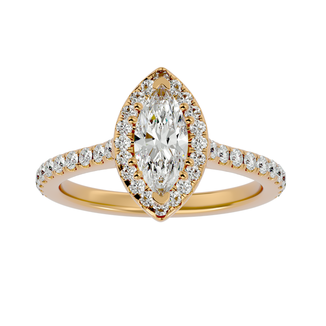 Evelyn Solitaire Halo Ring