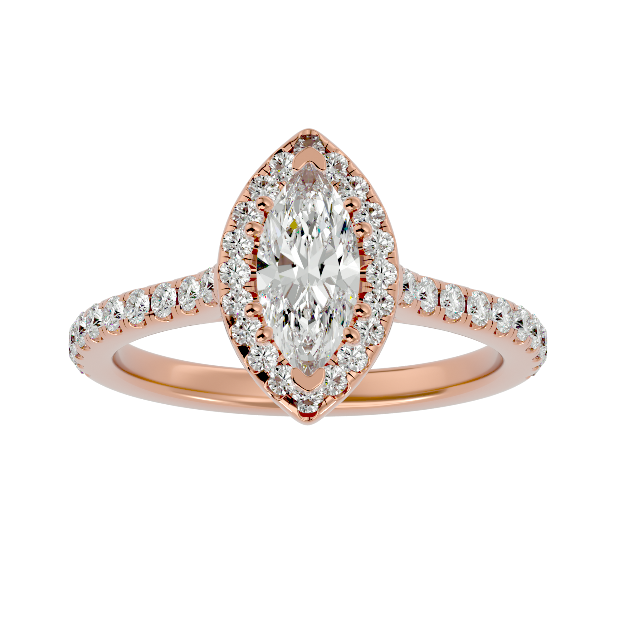 Evelyn Solitaire Halo Ring