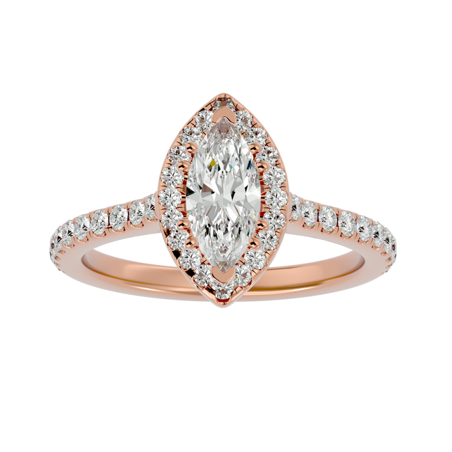 Evelyn Solitaire Halo Ring