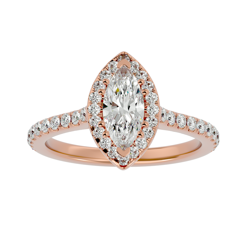 Evelyn Solitaire Halo Ring