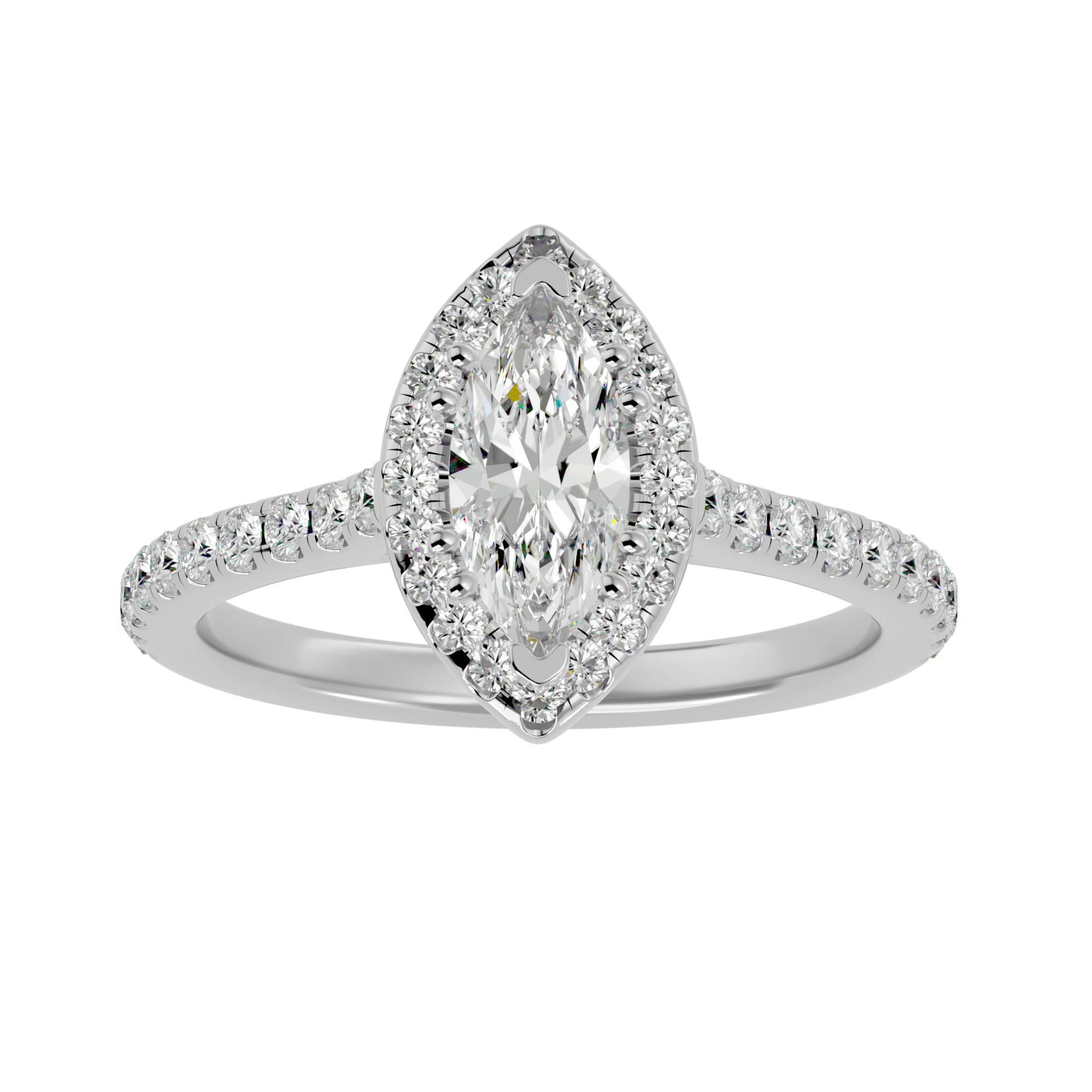 Evelyn Solitaire Halo Ring