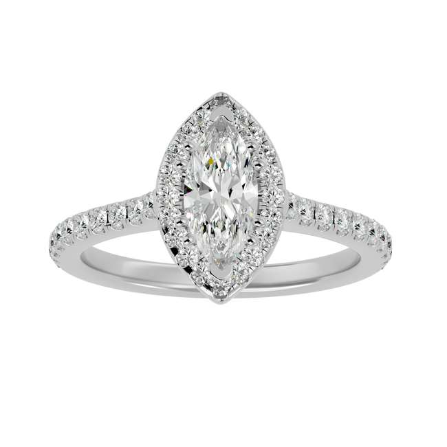 Evelyn Solitaire Halo Ring