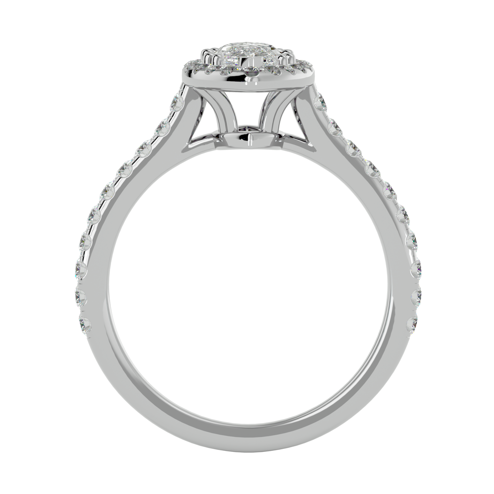 Evelyn Solitaire Halo Ring