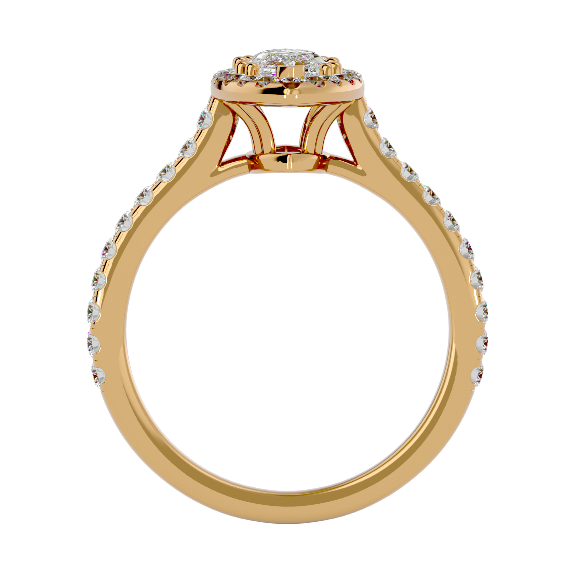 Evelyn Solitaire Halo Ring