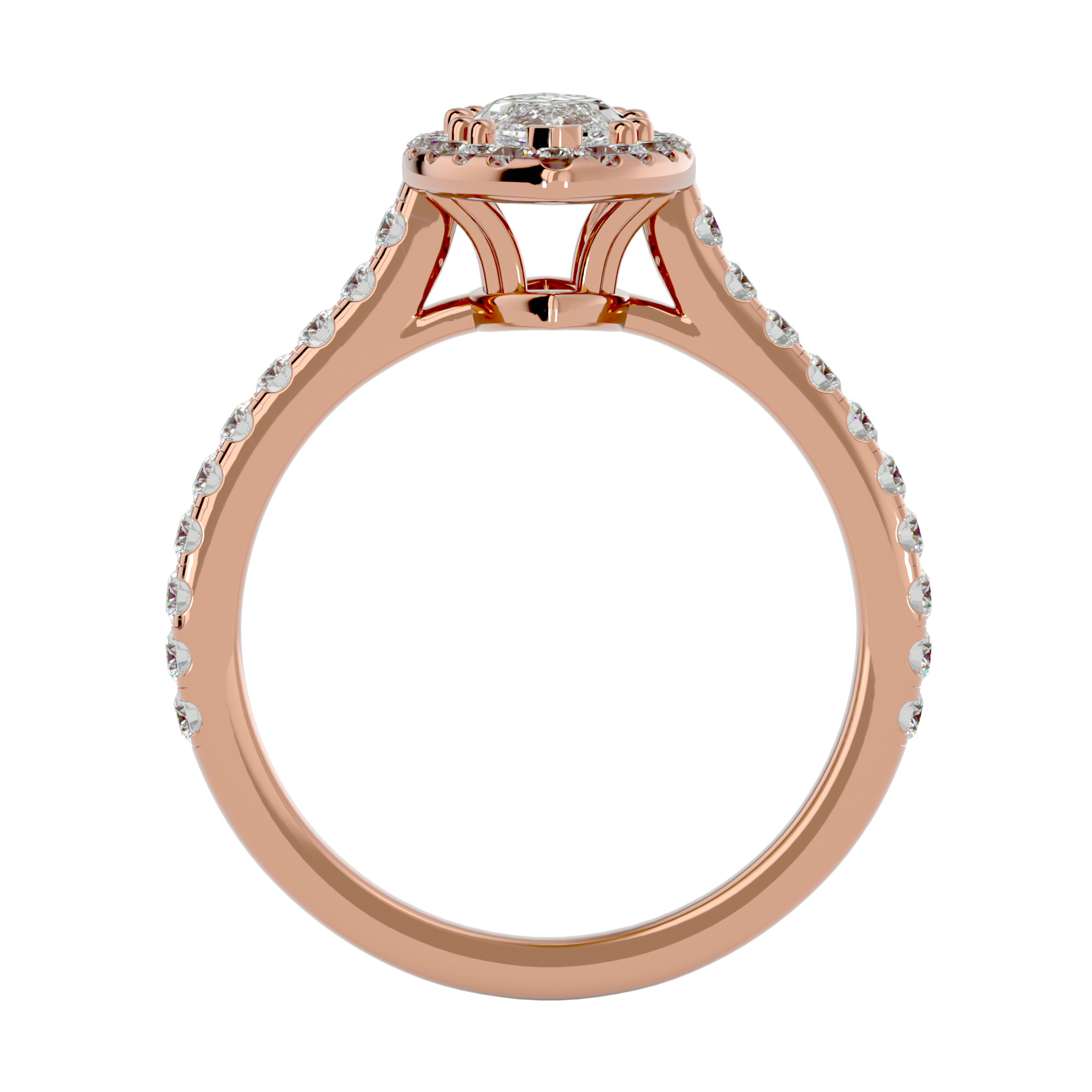 Evelyn Solitaire Halo Ring