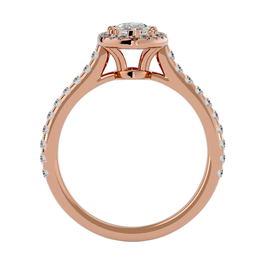 Evelyn Solitaire Halo Ring