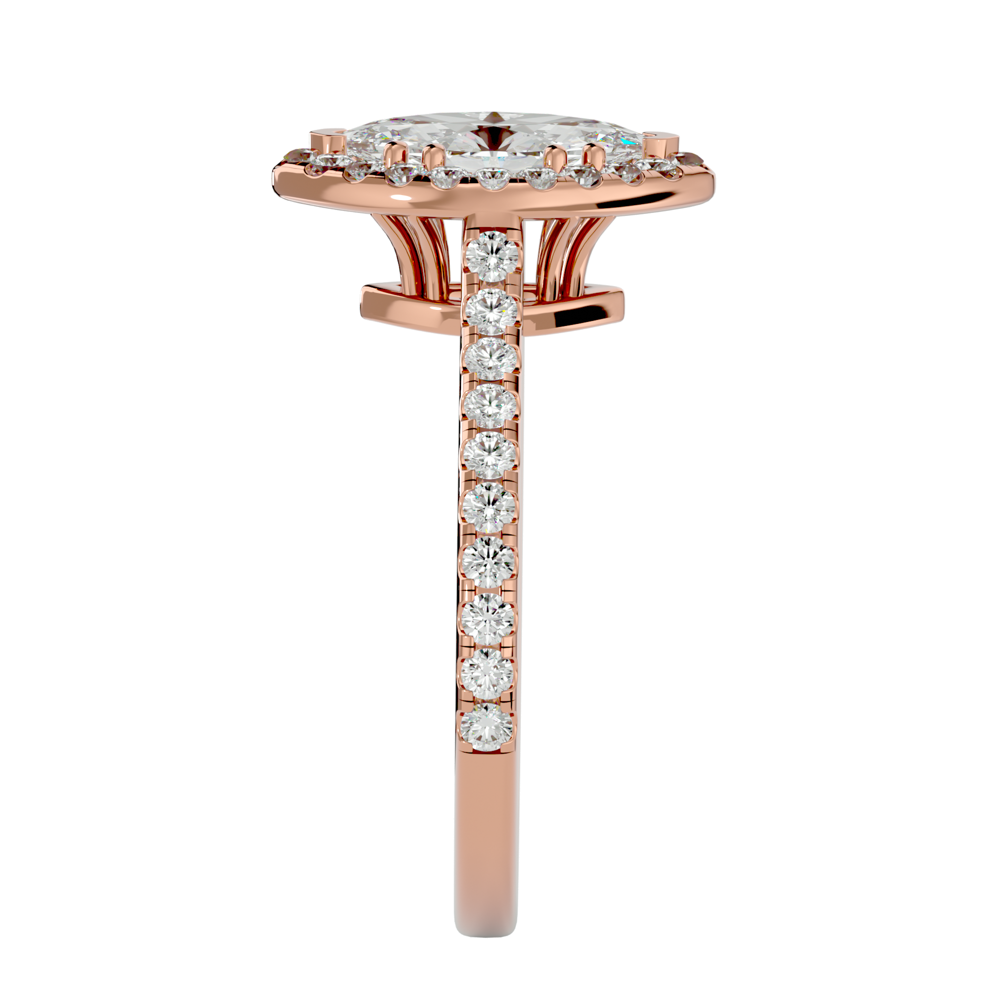 Evelyn Solitaire Halo Ring
