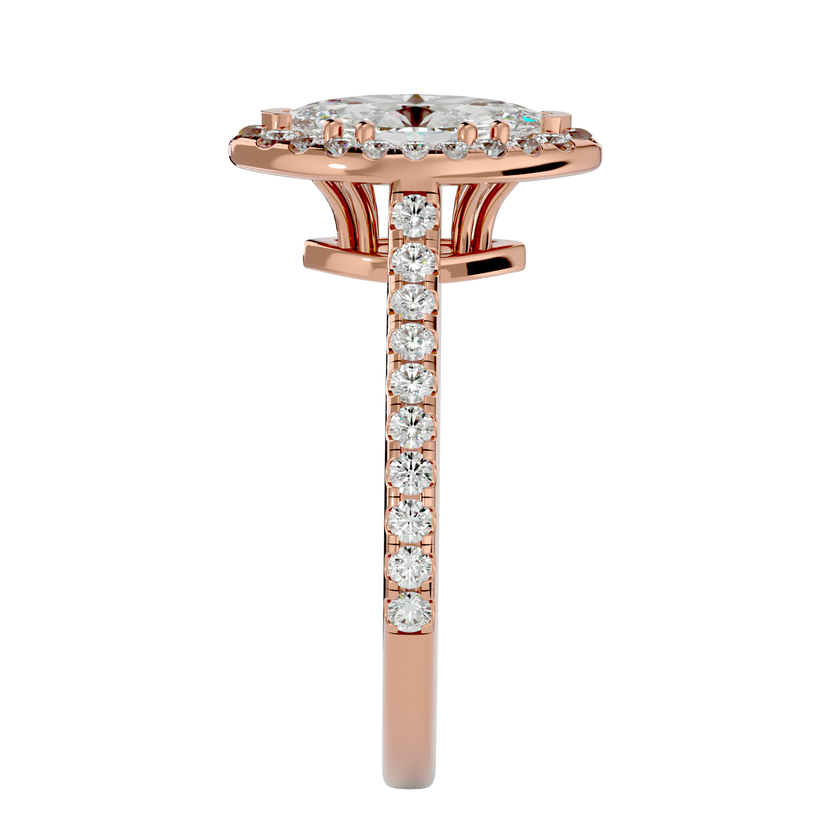 Evelyn Solitaire Halo Ring