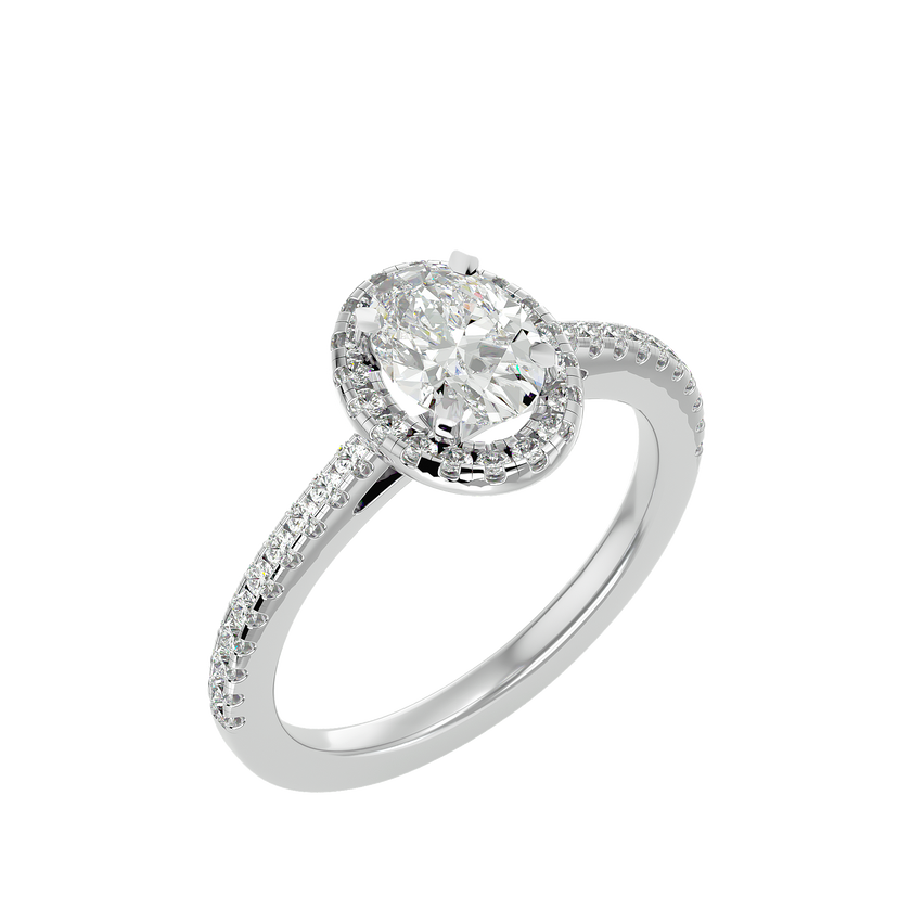 Rumi Solitaire Halo Ring