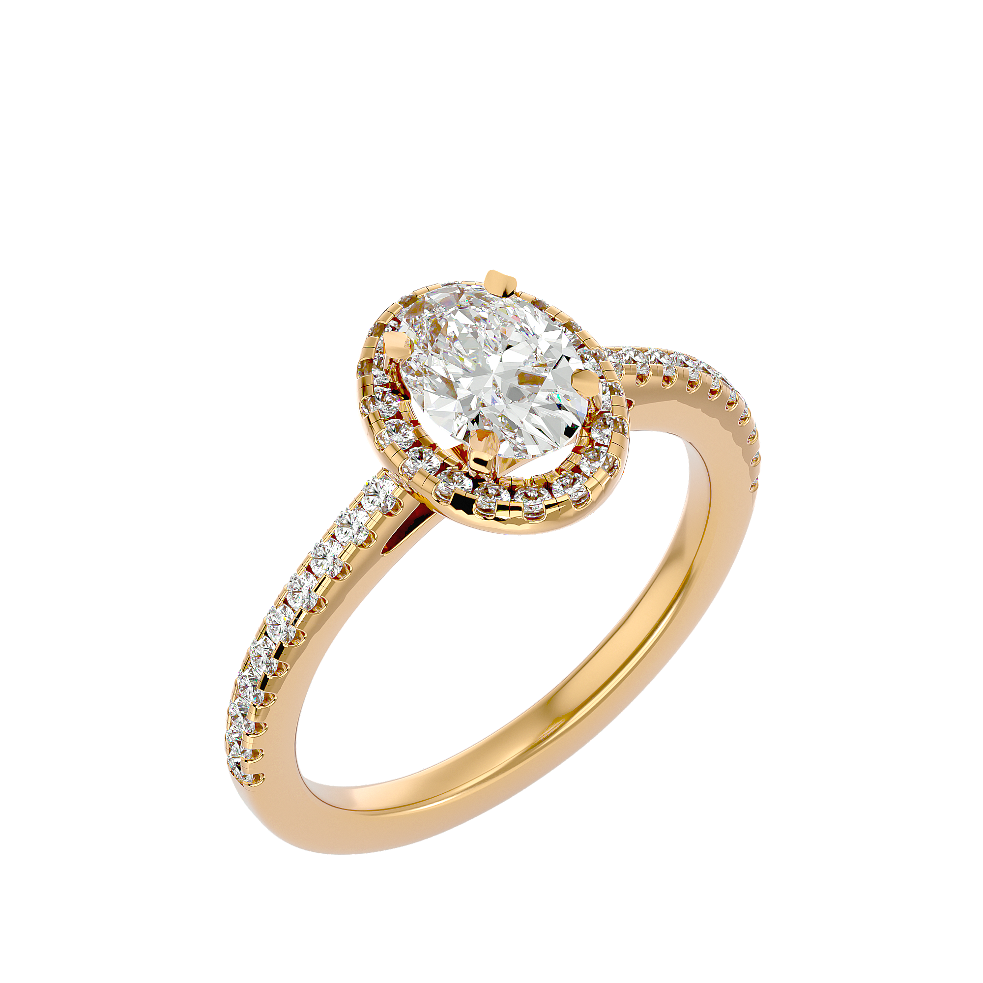 Rumi Solitaire Halo Ring