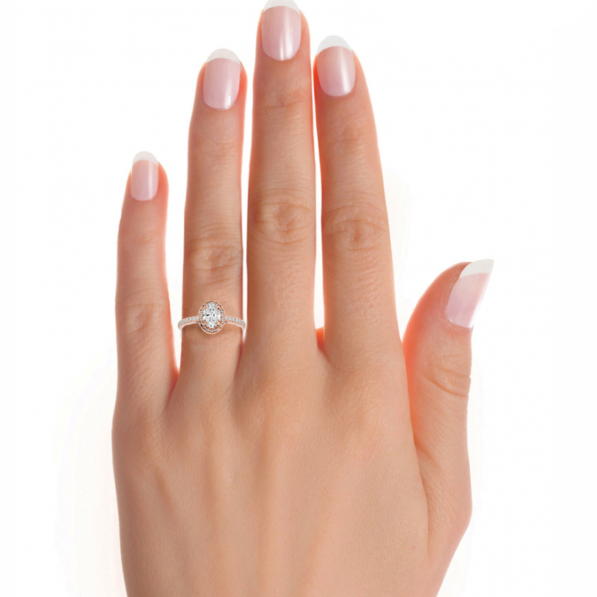 Rumi Solitaire Halo Ring