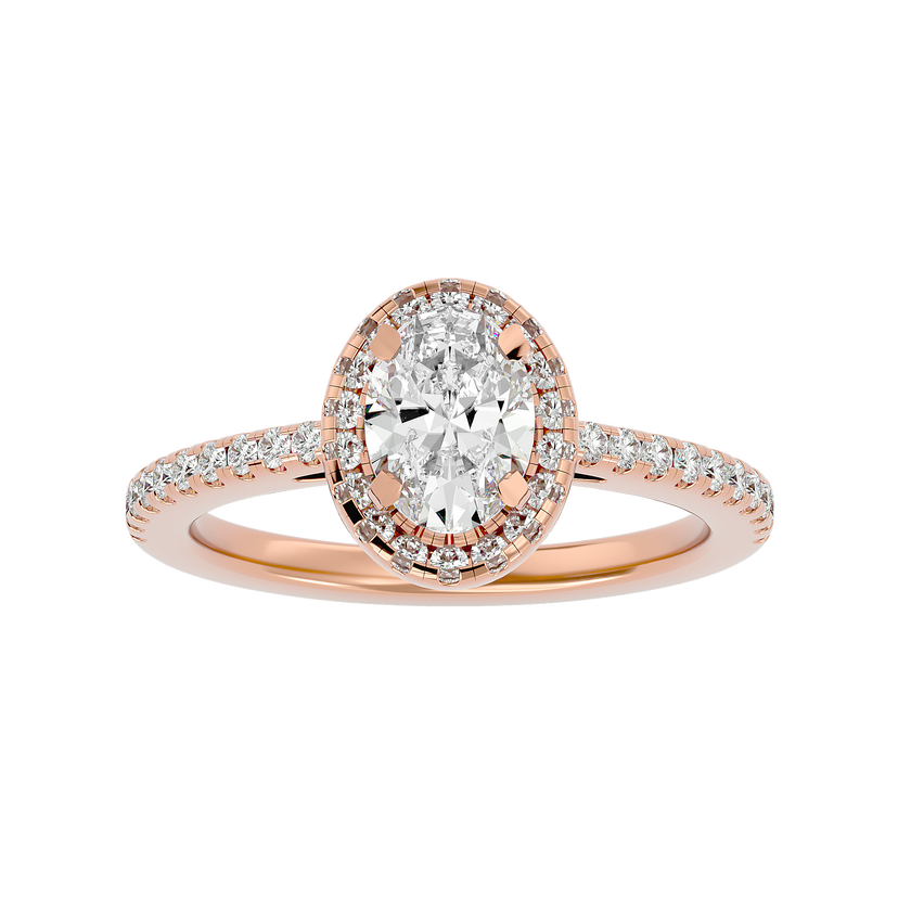 Rumi Solitaire Halo Ring