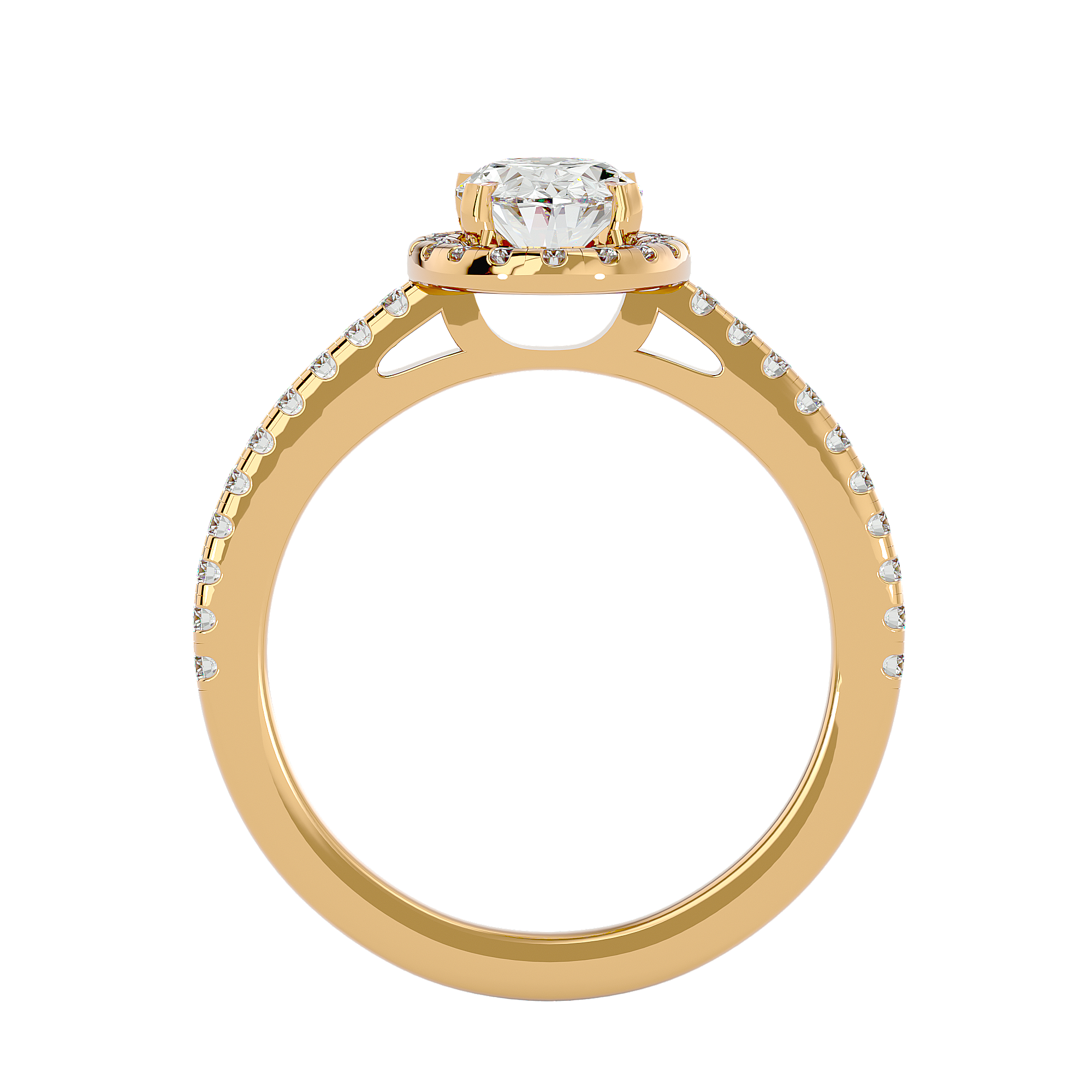 Rumi Solitaire Halo Ring