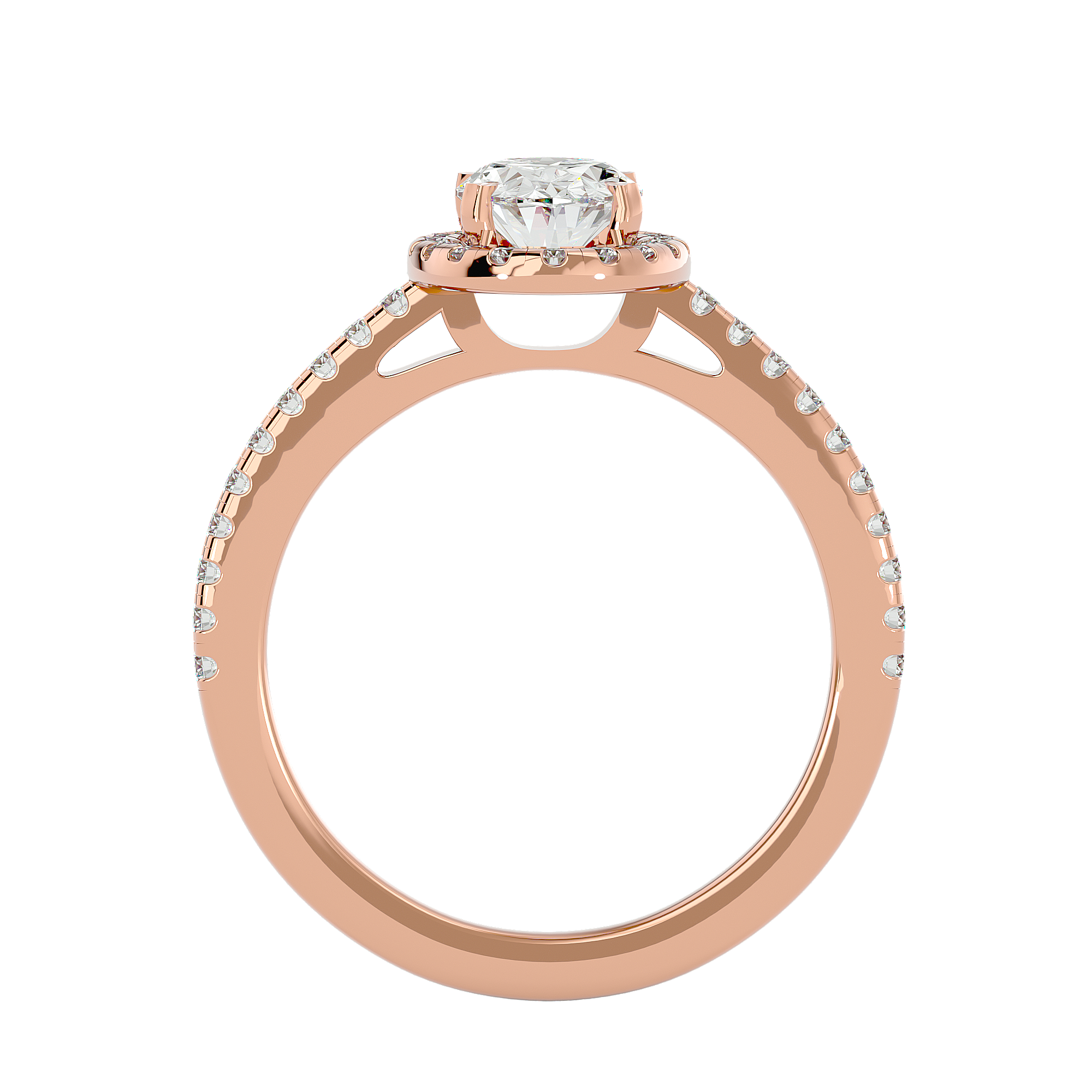 Rumi Solitaire Halo Ring