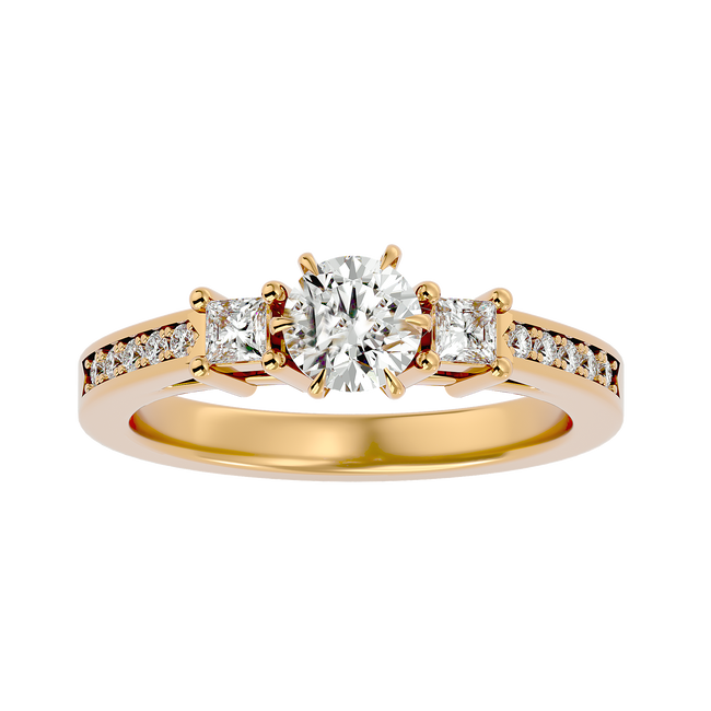 Zainab Diamond Three Stone Ring