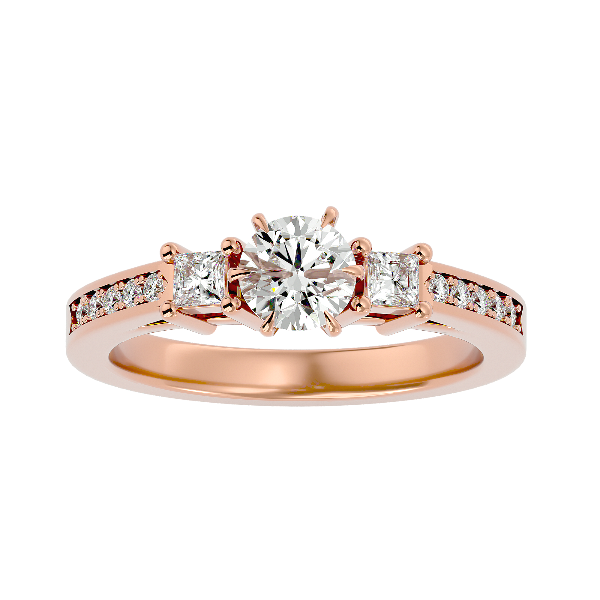 Zainab Diamond Three Stone Ring