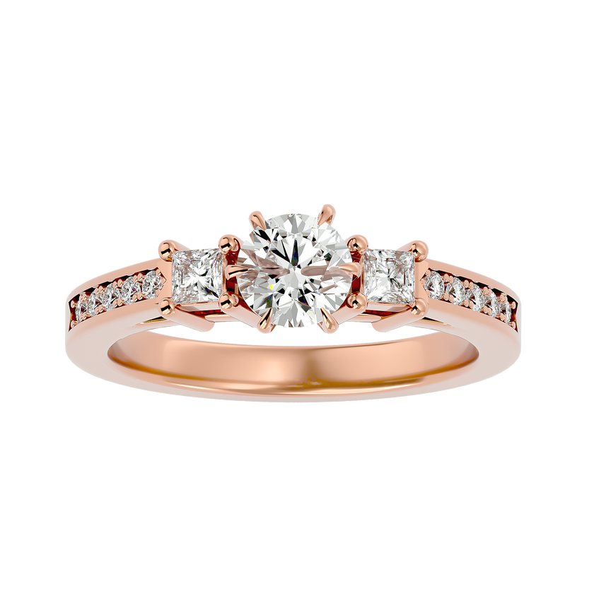 Zainab Diamond Three Stone Ring