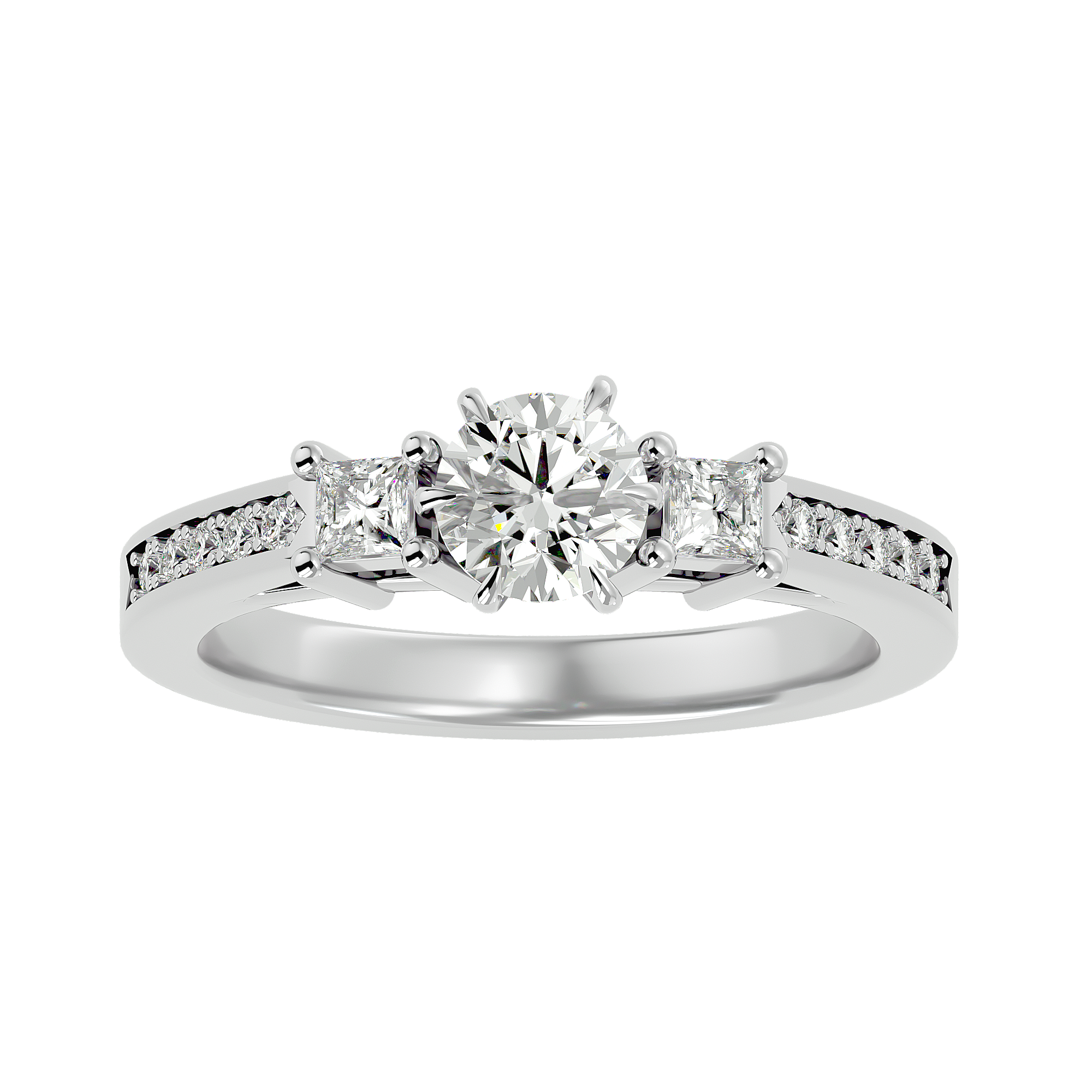 Zainab Diamond Three Stone Ring