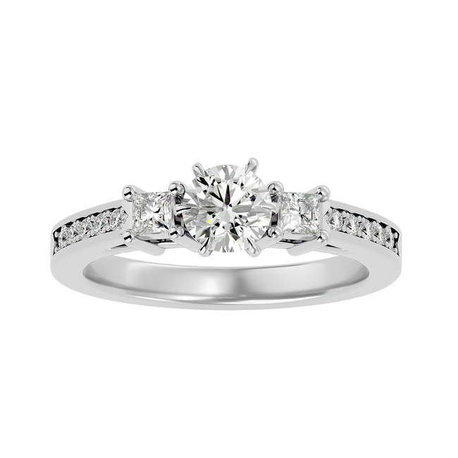 Zainab Diamond Three Stone Ring