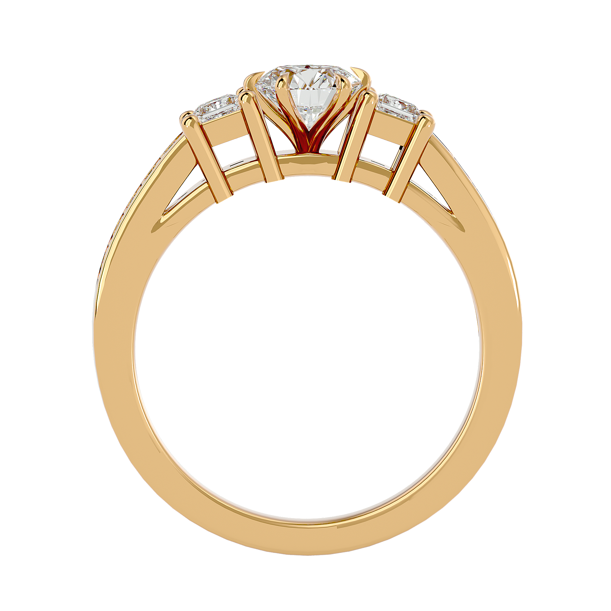 Zainab Diamond Three Stone Ring