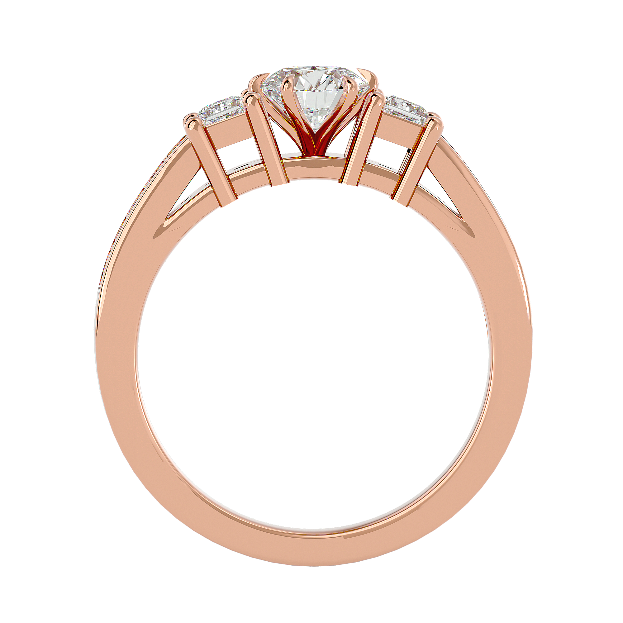 Zainab Diamond Three Stone Ring
