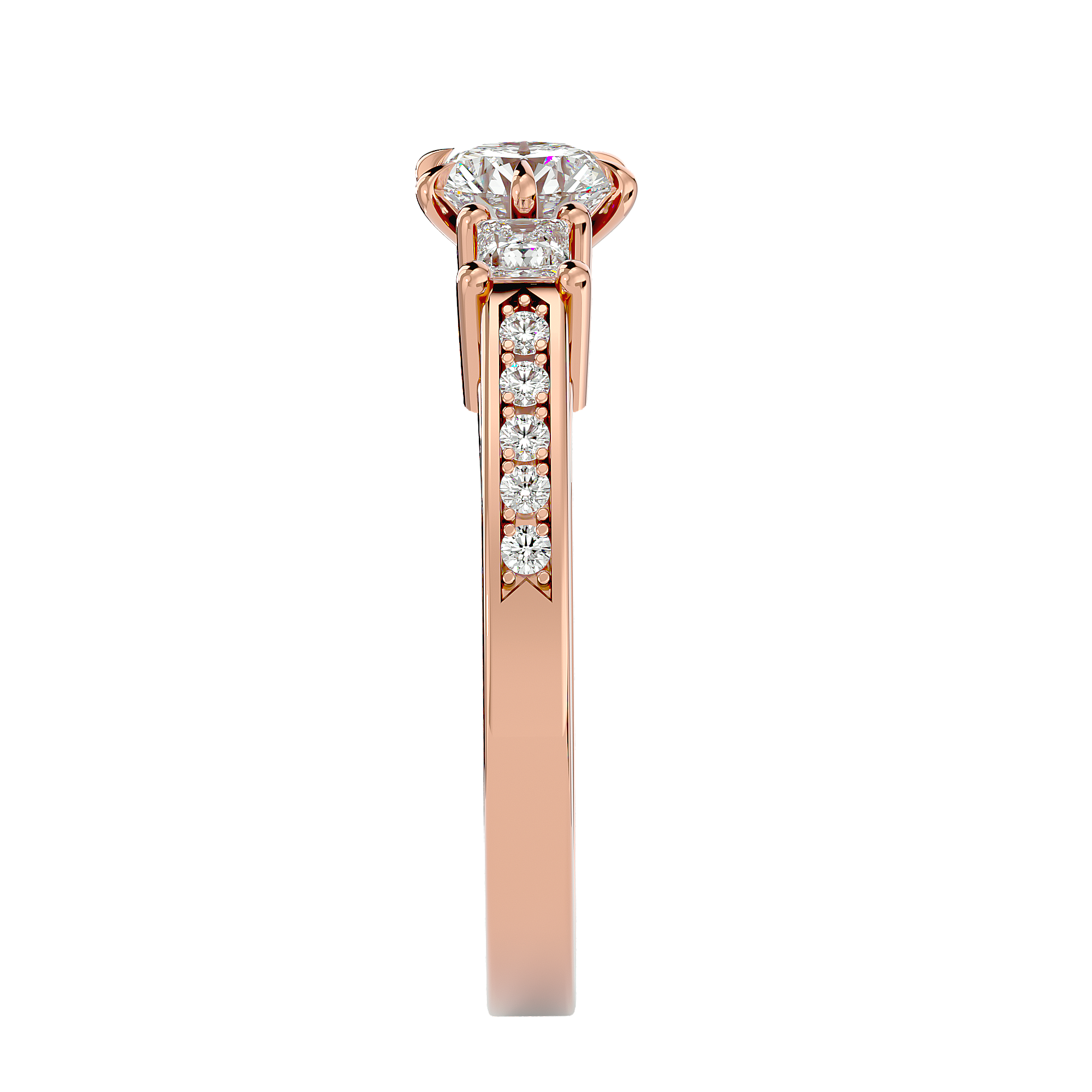 Zainab Diamond Three Stone Ring