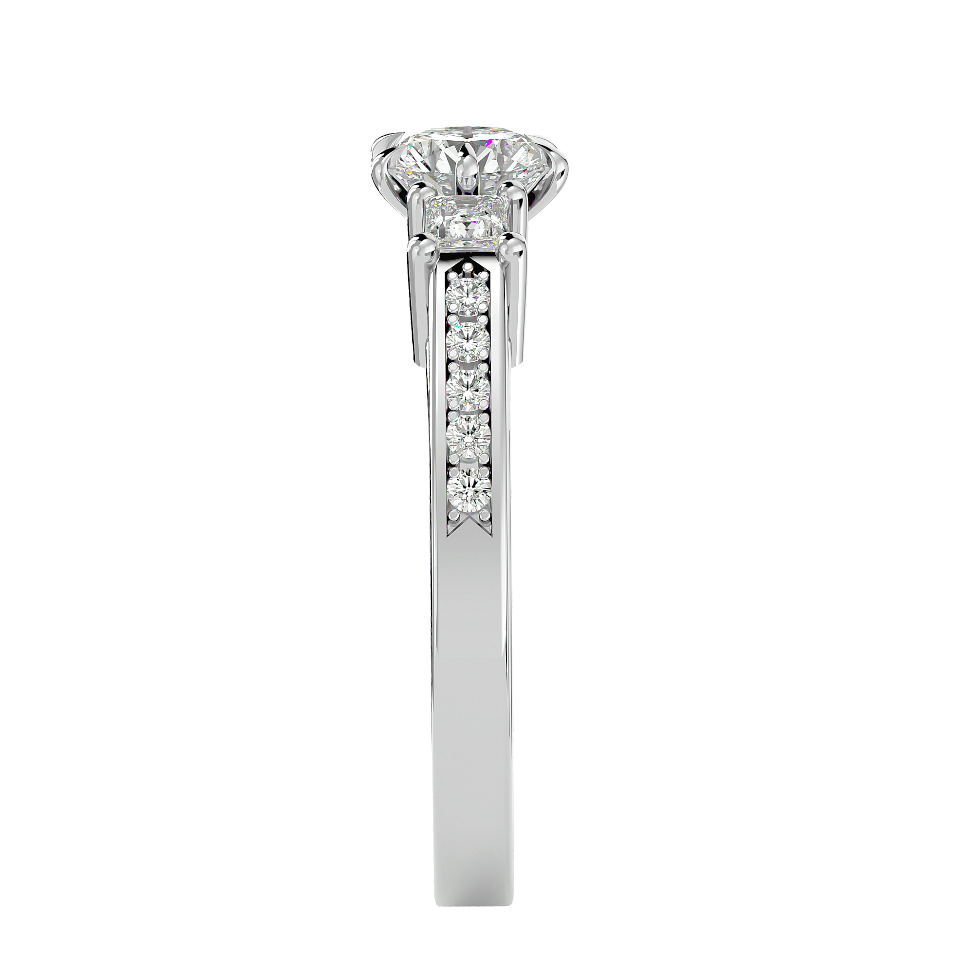 Zainab Diamond Three Stone Ring