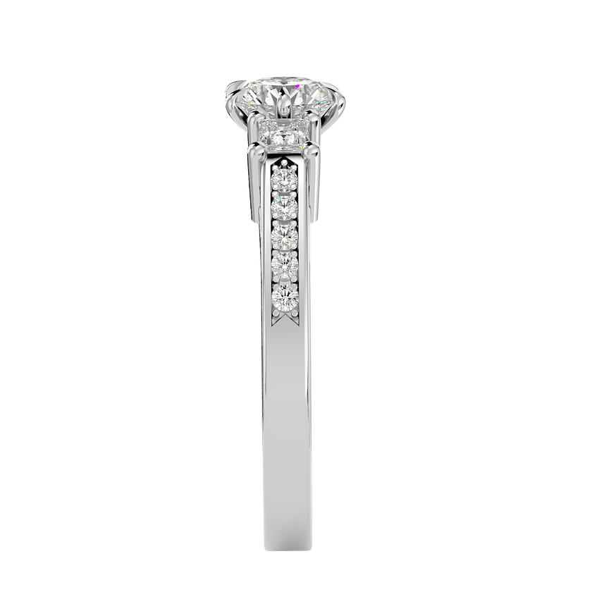 Zainab Diamond Three Stone Ring