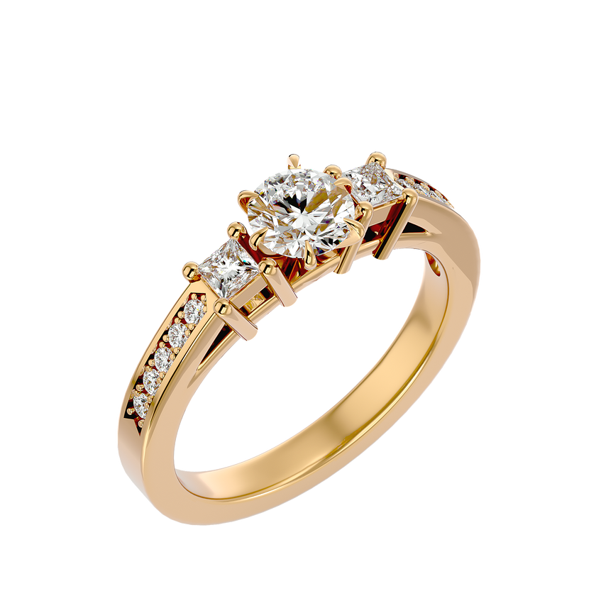 Zainab Diamond Three Stone Ring