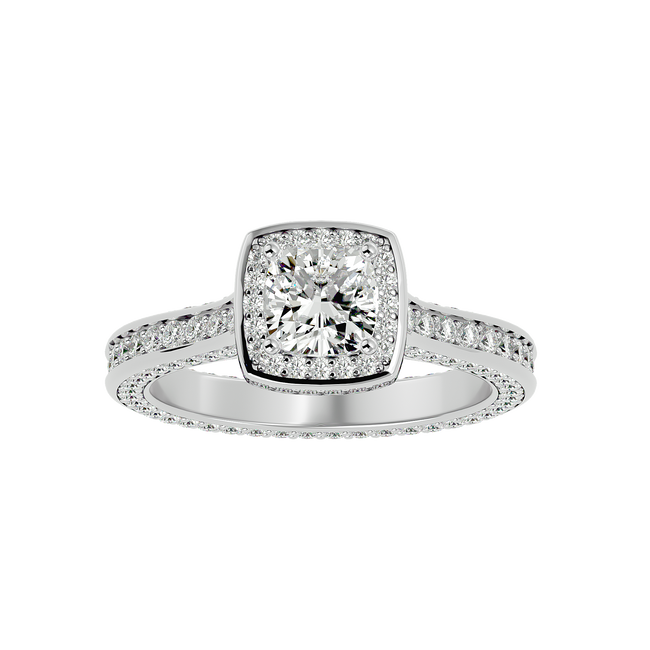 Eloise Solitaire Halo Ring