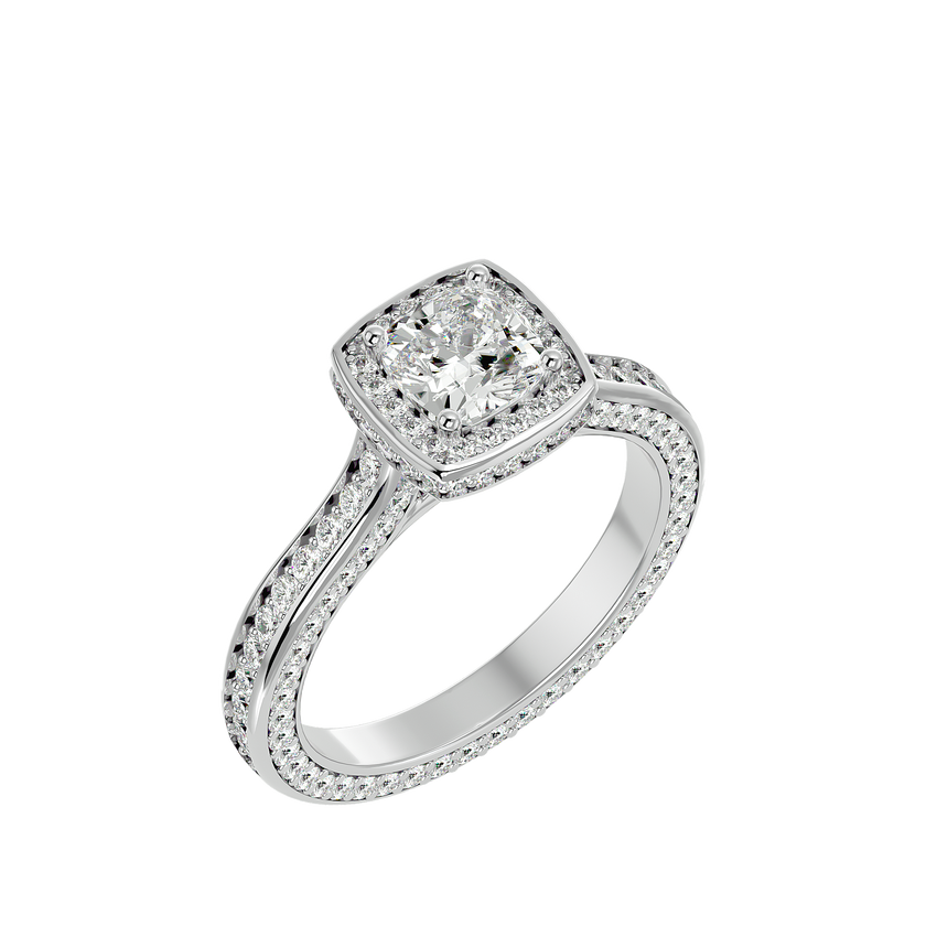 Eloise Solitaire Halo Ring