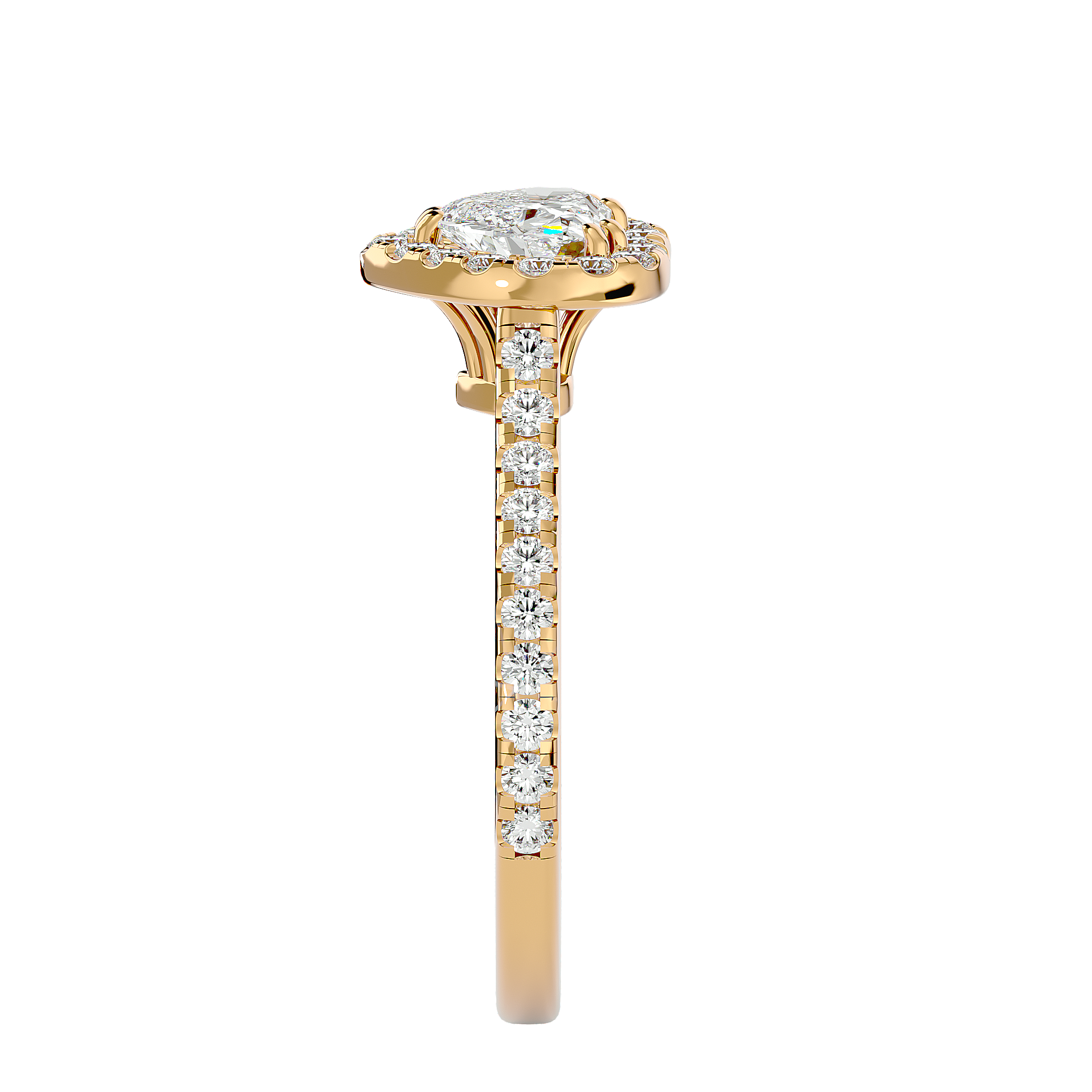 Elizabeth Solitaire Halo Ring
