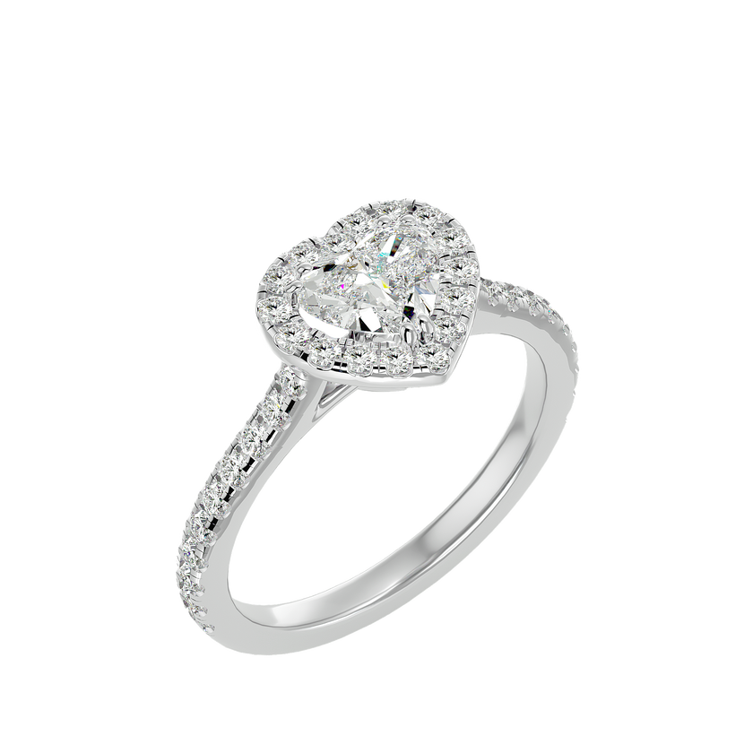 Elizabeth Solitaire Halo Ring