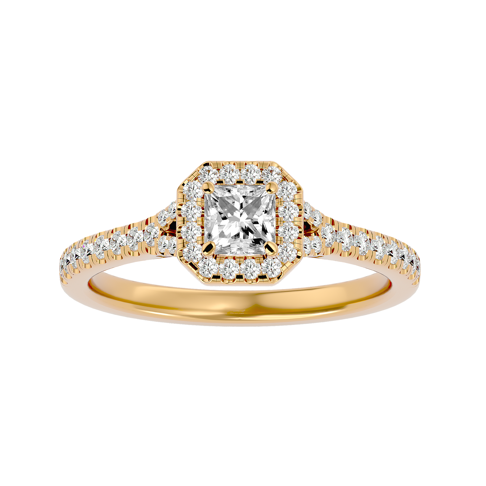 Victoria Solitaire Halo Ring