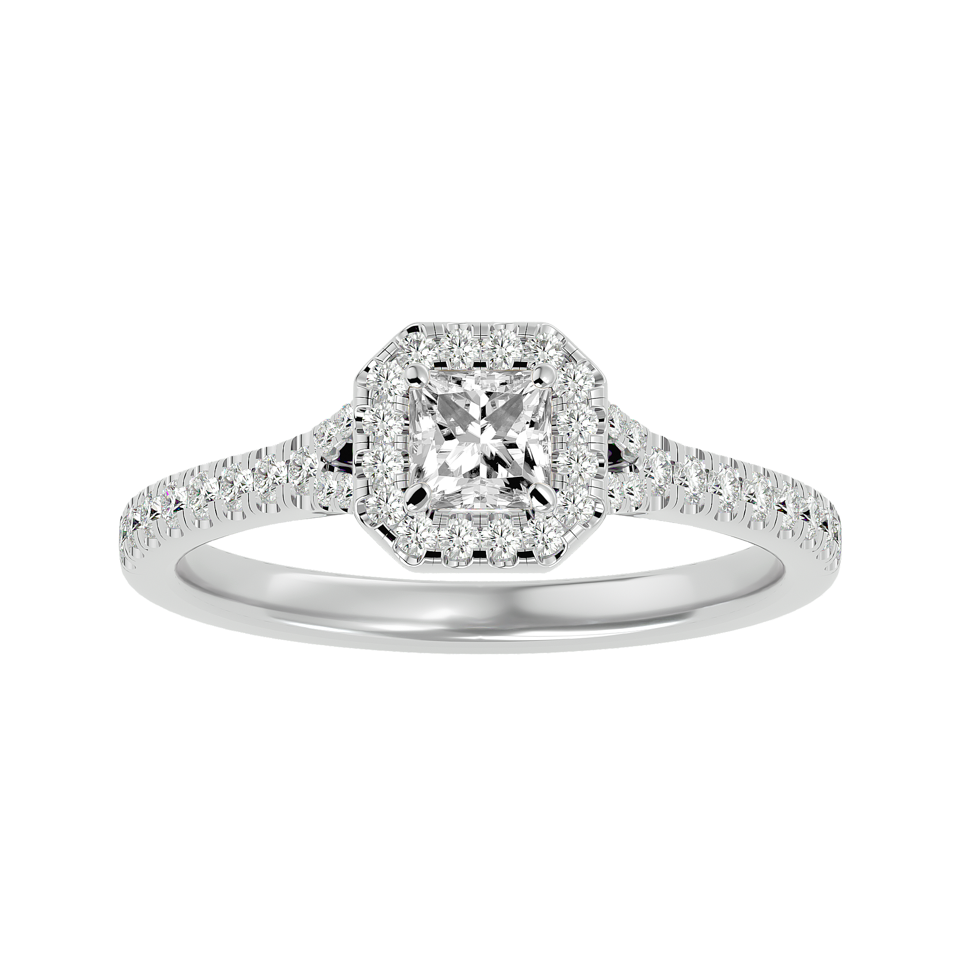 Victoria Solitaire Halo Ring