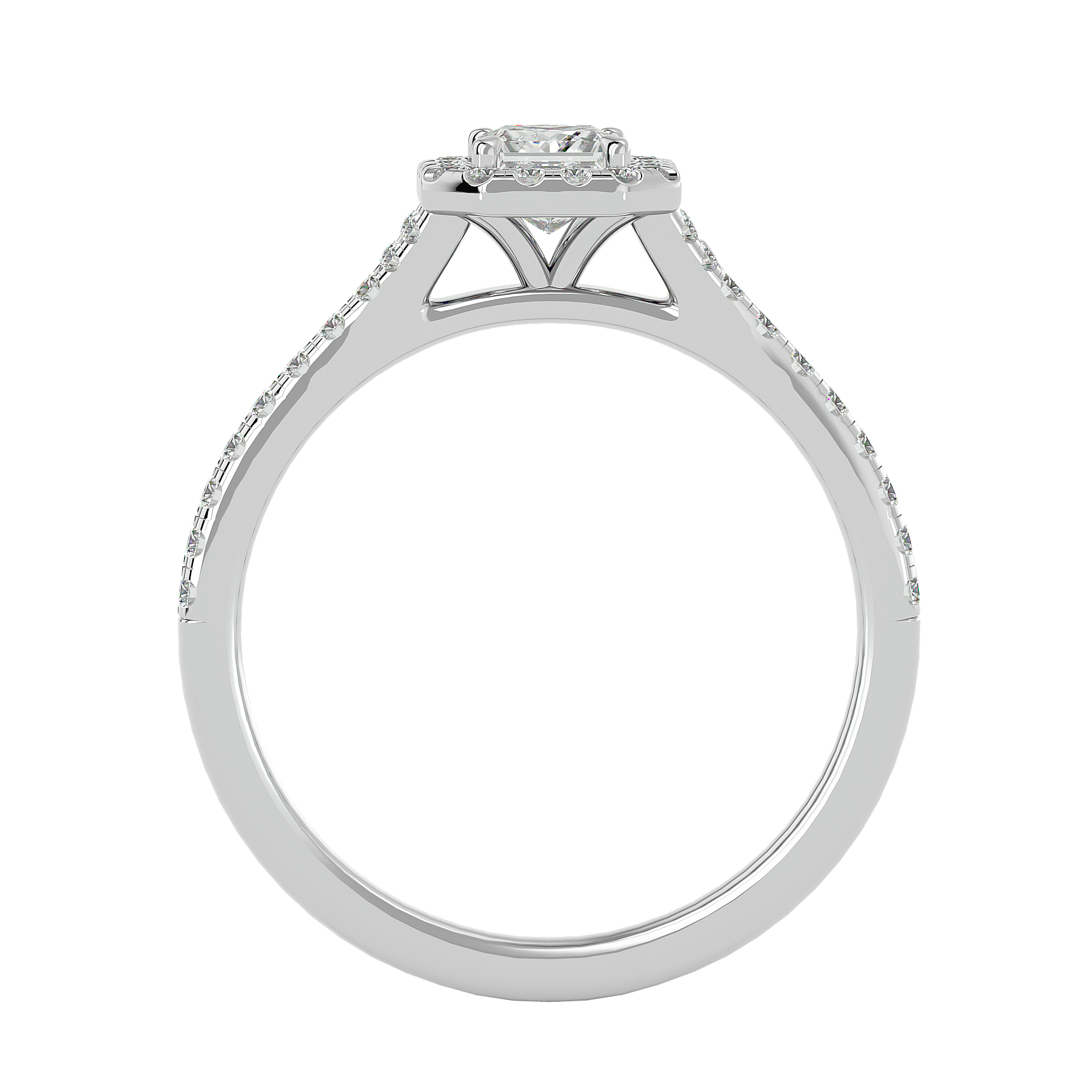 Victoria Solitaire Halo Ring