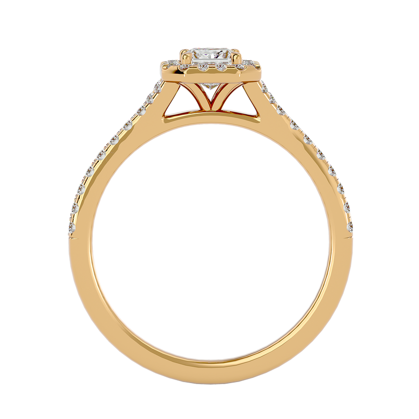 Victoria Solitaire Halo Ring