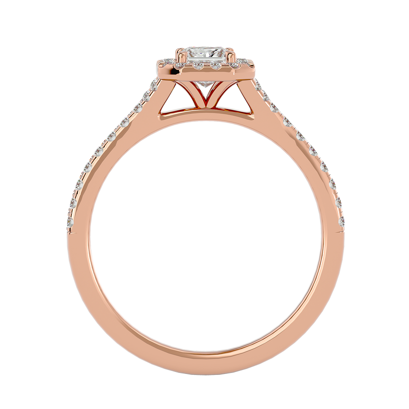 Victoria Solitaire Halo Ring