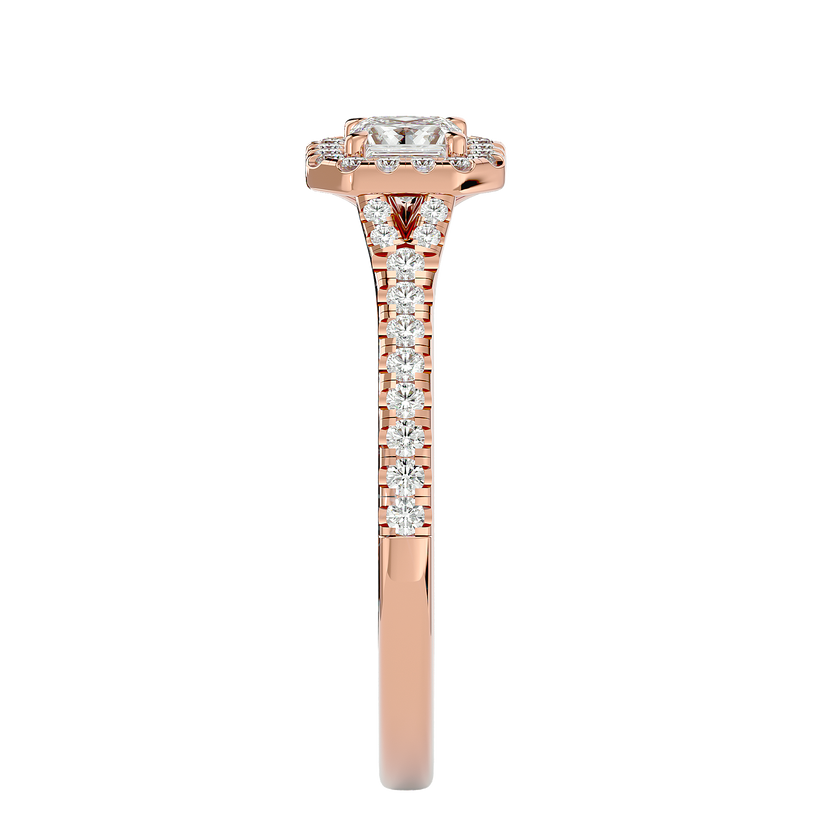 Victoria Solitaire Halo Ring